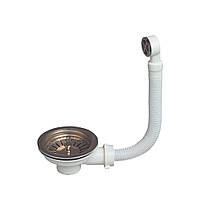 Клапан донный для кухонной мойки 1½" с нерж. решеткой и переливом WIRQUIN (9545680) Baumar - Купи Это