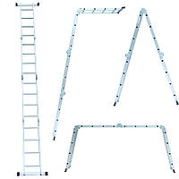 Лестница многоцелевая 4×4 (алюминиевая) FLORA (5031324) Baumar - Время Экономить