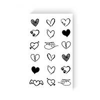 Тимчасове татуювання набір "Сердечки" L-21, 18 картинок
