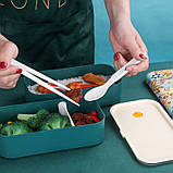 Ланчбокс двоярусний герметичний Flora 1200 мл зелений (LB-133932), фото 3