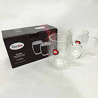 Прозрачные чашки с двойными стенками Con Brio CB-8630 2шт, 300мл, Чайные чашки с SH-192 двойными стенками