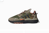 Мужские кроссовки Adidas Nite Jogger Boost Core Black Orange Dark Green кросівки чоловічі Adidas