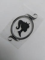 Наклейка термотрансферна для стрічки (бантика) Камея №1, шт, Чорний