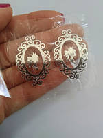 Наклейка термотрансферна для стрічки (бантика) Камея №2, дзеркальна срібло, шт, Сріблястий