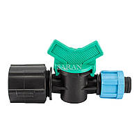 Кран стартовий із внутрішньою різзю "3/4" для крапельної стрічки/трубки.