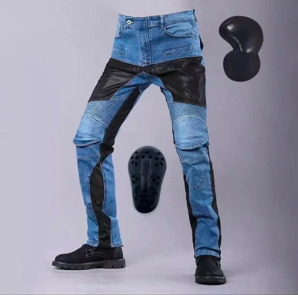 Сині літні мотоджинси посилений захист komine