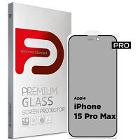 Стекло защитное Armorstandart Pro Anti-spy Matte Apple iPhone 15 Pro Max Black (ARM73172) BS-03