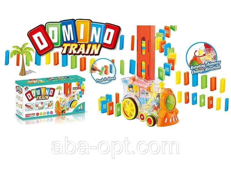 Потяг 918 (36) звук, підсвічування, автоматичне викладання цеглинок, декорації, наліпки, в коробці, фото 1