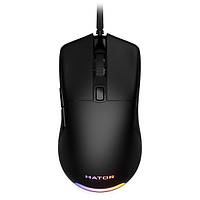 Мышь Hator Pulsar 2 Pro, Black, USB, оптическая (сенсор PixArt 3335), 500 - 16000 dpi, RGB подсветка,