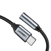 Переходник USB Type C на 3.5 мм Ugreen для наушников гарнитуры AV142 Черный (30632) DU, код: 1850443