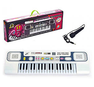 Дитячий синтезатор Electronic Keyboard Весела мелодія з мікрофоном на 37 клавіш у коробці 54*6*17 см, фото 1