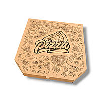Коробка для пиццы с лого 30см, Бурая (100шт) 300*300*40