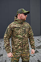 Тактическая куртка Soft Shell хищник Армейская куртка Софтшелл на флисе хищник