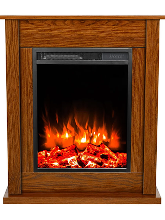 Підлоговий електричний камін з порталом, камінокомплект з обігрівом Aflamo POKER Дуб + LED 51, 74 см, фото 1