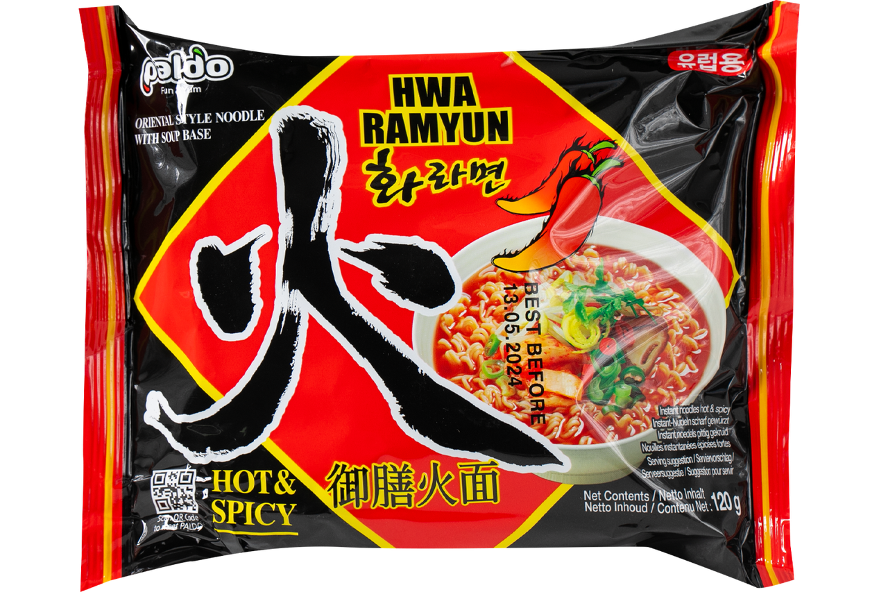 Локшина швидкого приготування з гострим перцем Hwa Ramyun PALDO 120 г