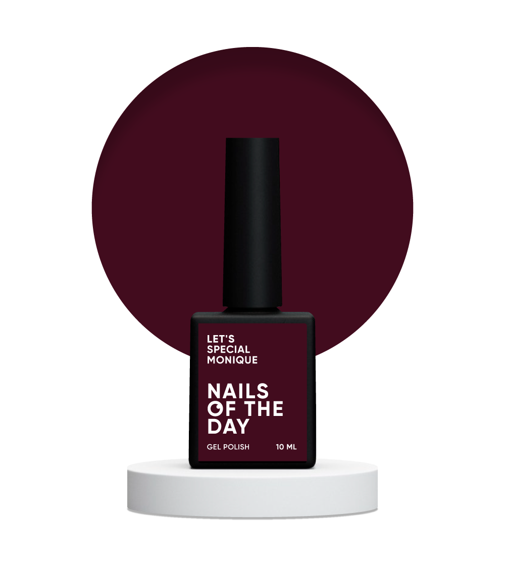 NAILSOFTHEDAY Let’s special Monique — темно–сливовий гель лак, що перекривається в один шар, 10 мл