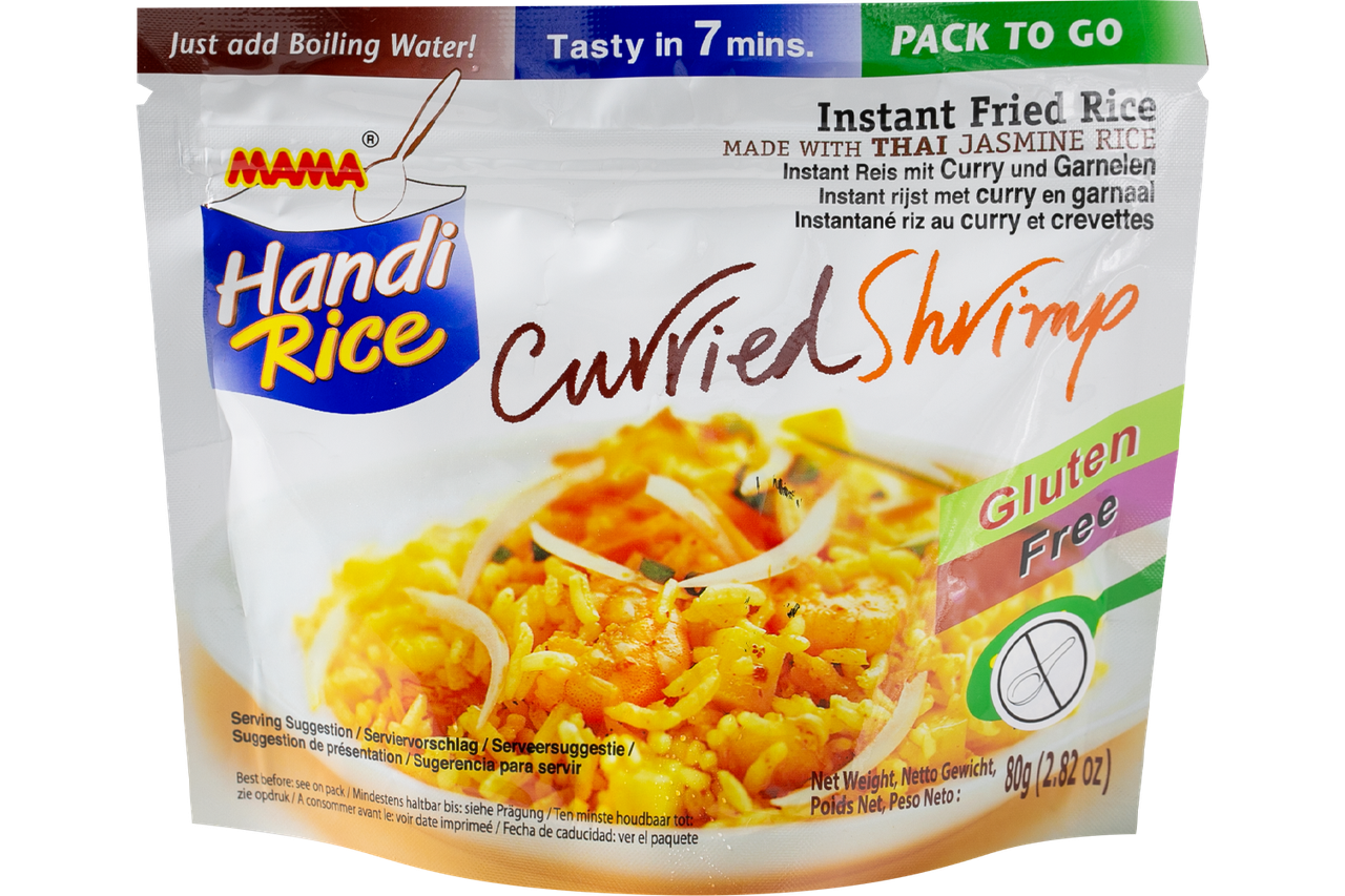 Рис швидкого приготування з креветками в соусі карі MAMA 80 г, фото 1