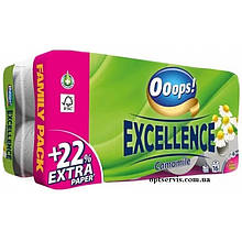 Туалетний папір 3-шаровий Ooops! Excellence Camomile 8 шт 150 відривів