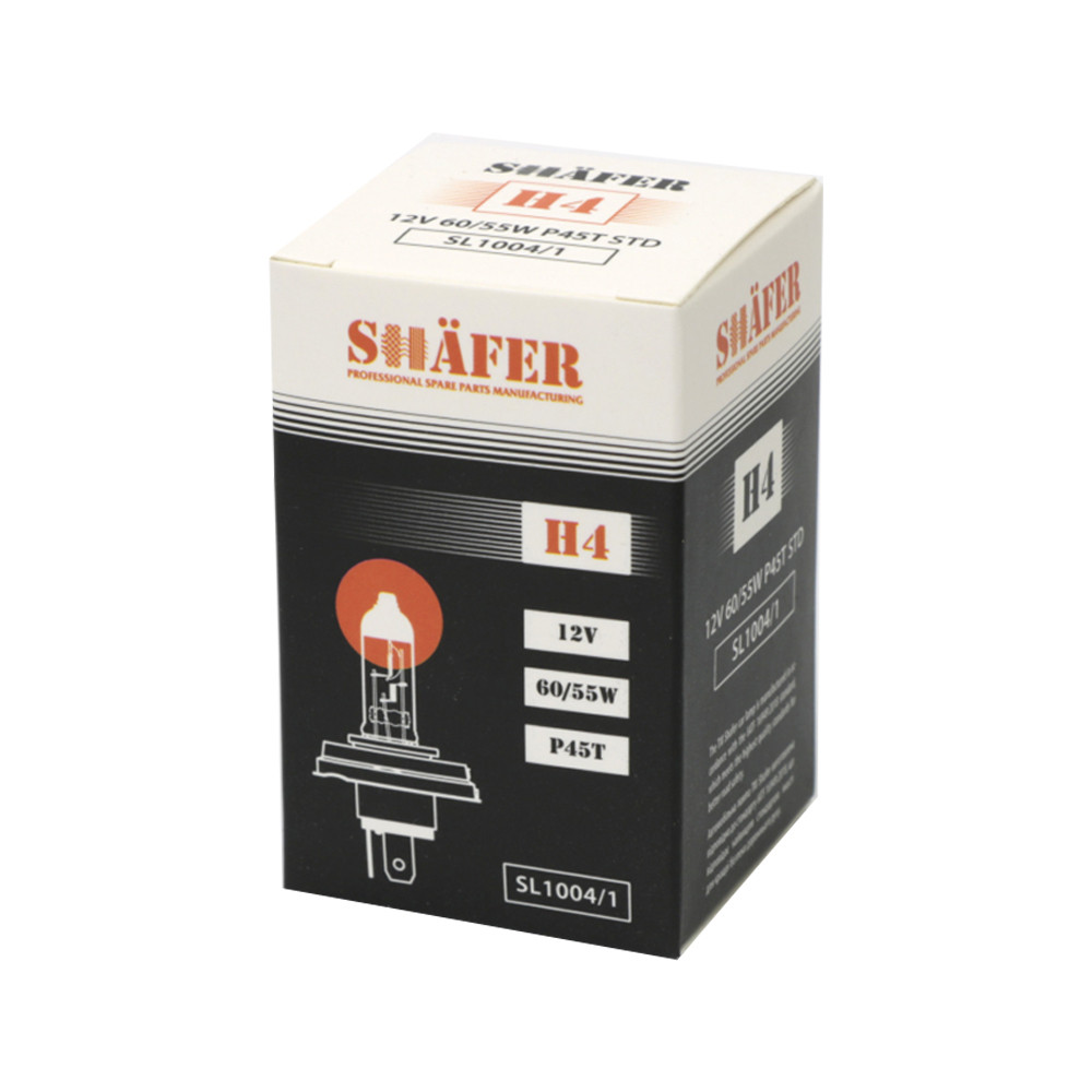Автолампа галогенова SHAFER H4 12 V 60/55 W P45T (картонна упаковка 1 шт.) (SL1004/1)