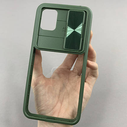 Чохол для Xiaomi Redmi 9A прозорий чохол зі шторкою для камери на сяомі редмі 9а темно-зелений t5v, фото 1