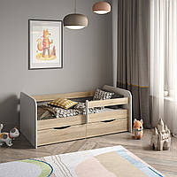 Ліжко дитяче, вікова категорія від 3х до 12 років, розмір сп. місця 1600х800мм, Дуб сонома/ Німфея Альба