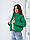 Куртка коротка однотонна жіноча весна-осінь зелений 42-48р, фото 4