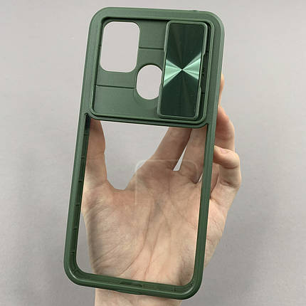 Чохол для Xiaomi Redmi 9C прозорий чохол зі шторкою для камери на сяомі редмі 9с темно-зелений t5v, фото 1