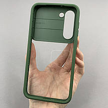 Чохол для Samsung Galaxy S23 Plus прозорий чохол із шторкою для камери на самсунг с23 плюс темно-зелений t5v, фото 3