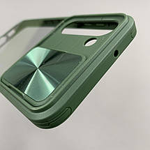 Чохол для Samsung Galaxy S23 Plus прозорий чохол із шторкою для камери на самсунг с23 плюс темно-зелений t5v, фото 6