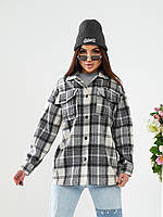 Сорочка в карту жіноча сірого кольору