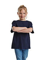 Детская футболка от 3 до 15 лет, детские футболки базовые Fruit of the loom Kids унисекс темно-синий, 1-2