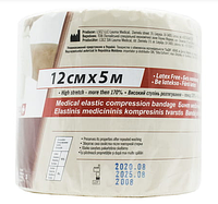 Бинт еластичний стрічковий Lauma Latex Free медичний, високої розтяжності розмір 5 м х 12 см