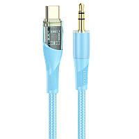 Кабель HOCO 3.5mm to Type-C Transparent Discovery Edition Digital audio conversion cable UPA25 |1M|
