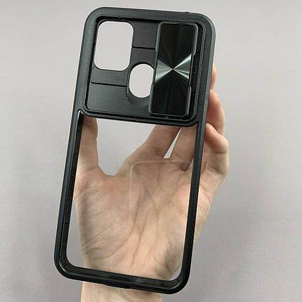 Чохол для Xiaomi Redmi 9C прозорий чохол зі шторкою для камери на сяомі редмі 9с чорний t5v, фото 1
