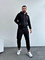 Чоловічий спортивний костюм кофта на блискавці з капюшоном та штани з кишенями на резинці арт. 10479