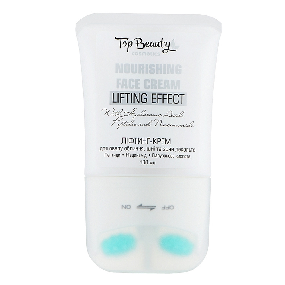 Крем-ліфтинг для овалу обличчя, шиї та декольте з роликами для масажу Top Beauty Nourishing face cream 100 мл, фото 1