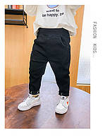 Дитячі чорні штани для дівчинки та хлопчика на гумці звужені 2 роки (92 см)