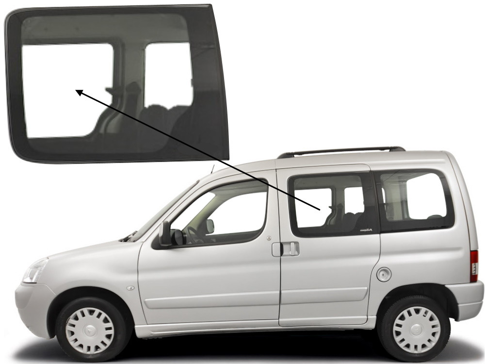 Бічне скло Citroen Berlingo 1996-2008 салону переднє ліве