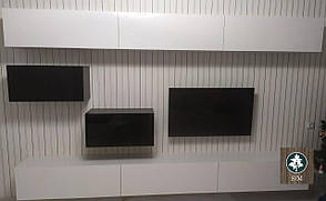 Стінка в вітальню Міромарк BOX-F3 білий/черевий глянець, фото 5