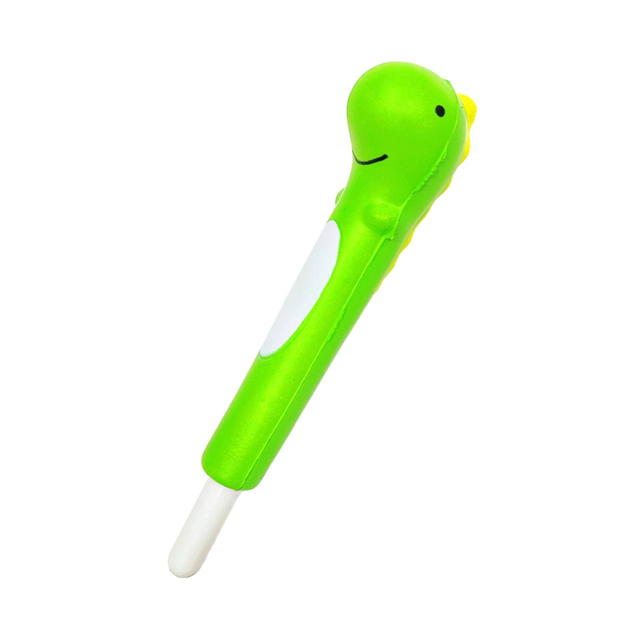 Кулькова ручка з насадкою Сквіш Динозавр ЛИДЕР асорті, пише синім №2316, фото 1