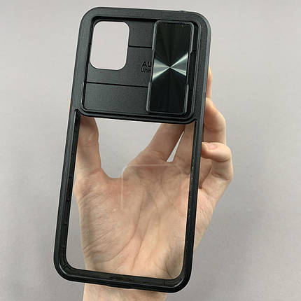 Чохол для Xiaomi Redmi 9A прозорий чохол зі шторкою для камери на сяомі редмі 9а чорний t5v, фото 1