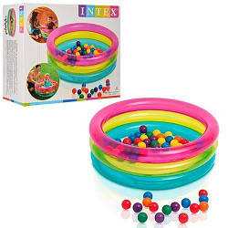 Дитячий басейн Intex 48674 (86-25 см) Круглый з кульками, World-of-Toys