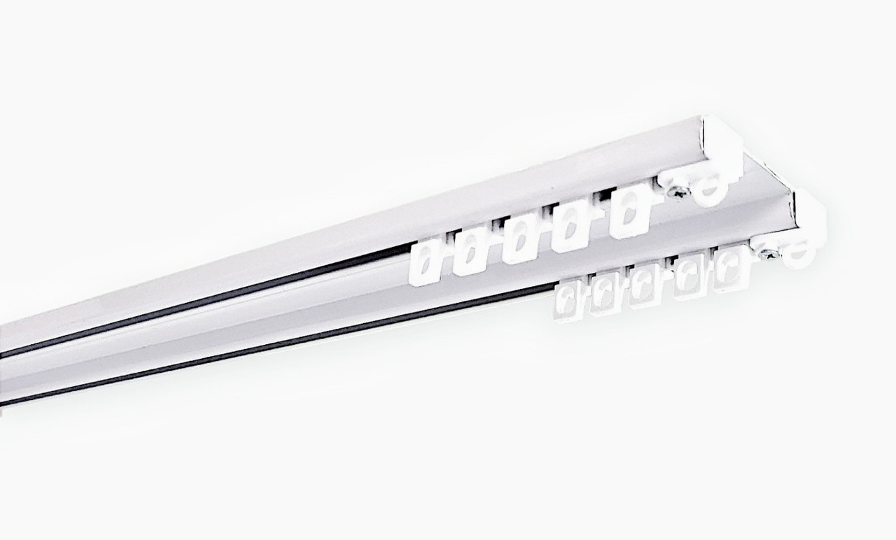 Карниз стельовий подвійний алюмінієвий посилений  EURO -2 Білий