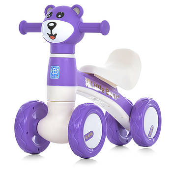 Каталка-толокар Ведмедик (музика, світло) Bambi M 5762-9 Фіолетовий | Біговіл для найменших