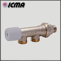 Однотрубний ручний вентиль 1/2" - 24х1,5 ICMA з боковим управлінням арт.856
