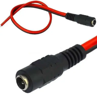 Гніздо живлення DC 5.5x2.1mm з кабелем 0,3м (червоно-чорний), фото 1