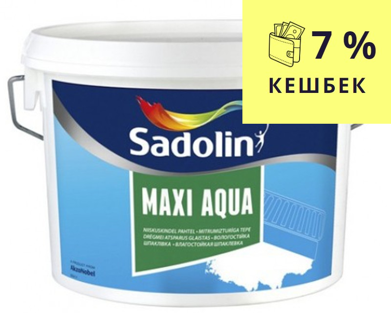 Шпатлевка акриловая SADOLIN MAXI AQUA влагостойкая голубая 10л - фото 1 - id-p1182327470