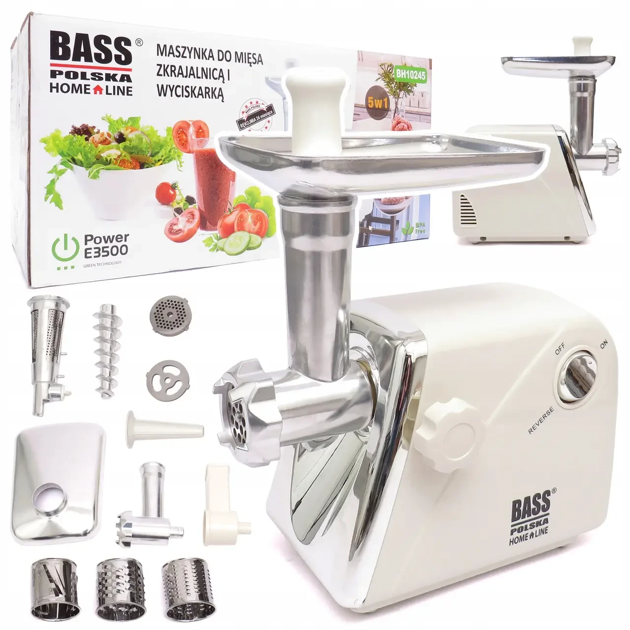 М'ясорубка багатофукціональна 5 в 1 Bass Polska BH 10245