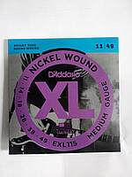 Струны Для Электрогитары D'Addario EXL115 Nickel Wound Medium/Blues-Jazz Rock 11/49