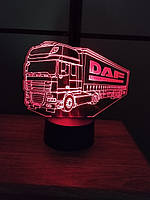 3d-светильник Грузовик тягач Даф DAF, 3д-ночник, несколько подсветок (на bluetooth), подарок дальнобойщику